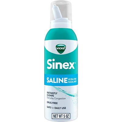 USA直邮 Vicks Sinex Saline鼻喷雾剂无药超细雾缓解清洁粘液