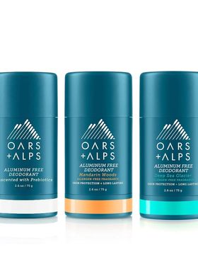 美国直邮Oars + Alps男士女士无铝除味 清洁成分纯素自然香膏喷雾
