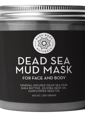 美国直邮 Pure Body Naturals 死海泥面膜身体泥 男女自我护理