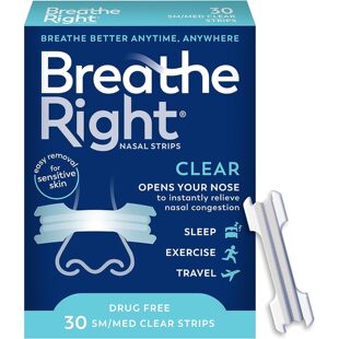 美国直邮 Breathe Right无药物的打鼾溶液和缓解过敏引起鼻噻30贴