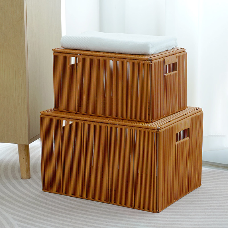 仿藤编衣服收纳箱带盖大容量玩具衣物被子收纳筐储物箱衣柜整理箱,收纳整理,收纳箱,淘宝优惠券,粉丝福利购,淘宝优惠卷