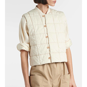 冬季 女士短马甲棉服100支有机棉填充100%桑蚕丝可外穿打底抗静电