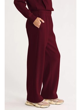 冬季女士加厚小直筒卫衣裤裤100%有机棉绒毛也是全棉保暖高腰口袋