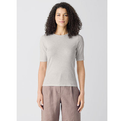 针织有机棉螺纹高弹修身显瘦