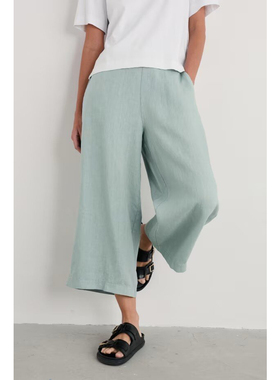 夏季女士纯汉麻8分宽松直筒裤17支100%大麻吸湿透气抗菌抑菌清凉