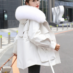 狐狸毛皮草外套 爆款 派克服女冬中长款 獭兔毛可拆卸内胆2025年新款