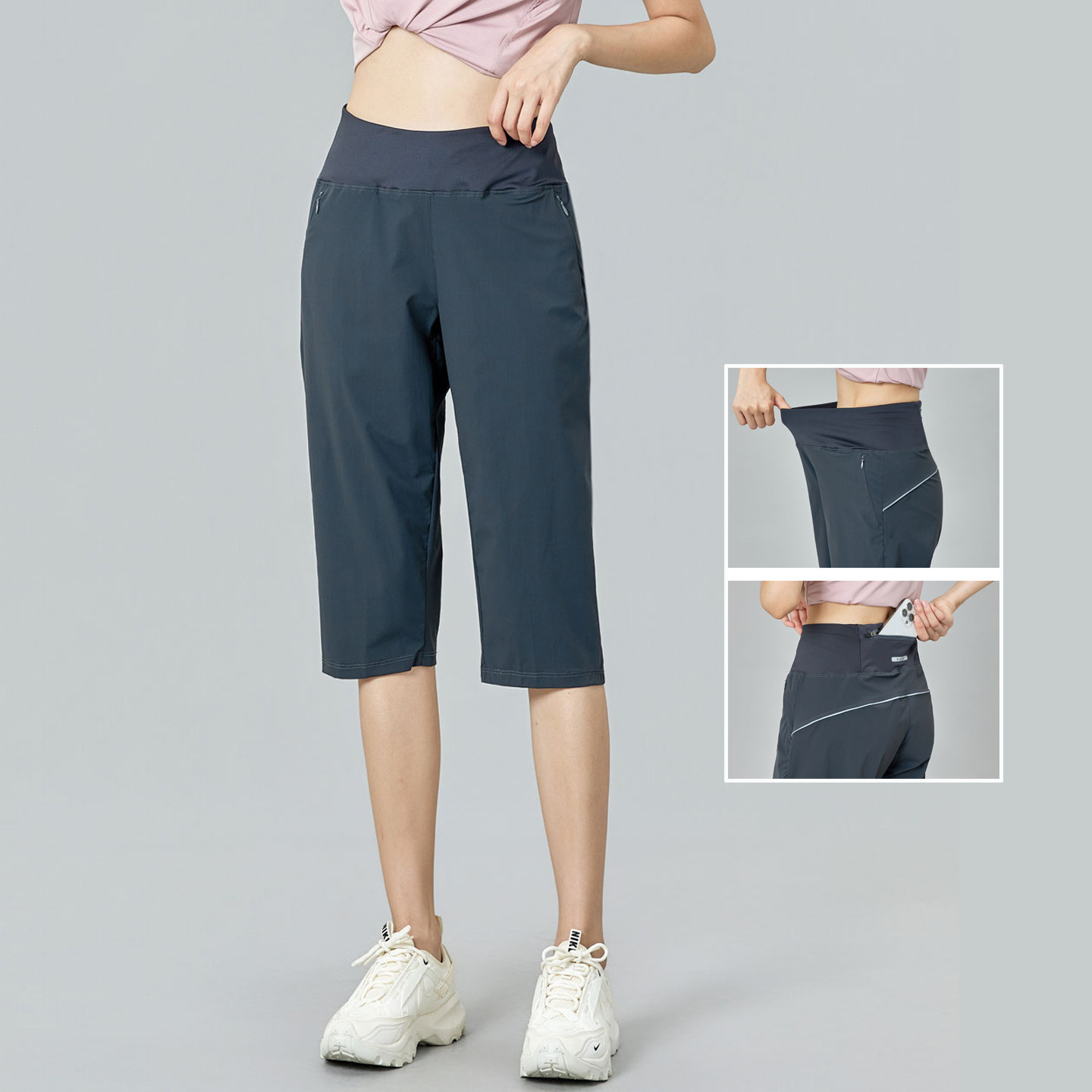 健身七分裤款夏季薄款透气速干休闲冰丝运动裤女2026新款跑步专用