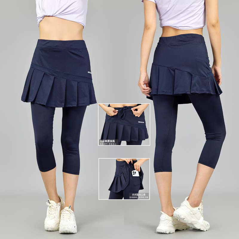 羽毛球服女2025新款夏季网球裙速干运动短裙七分瑜伽健身跑步裤子