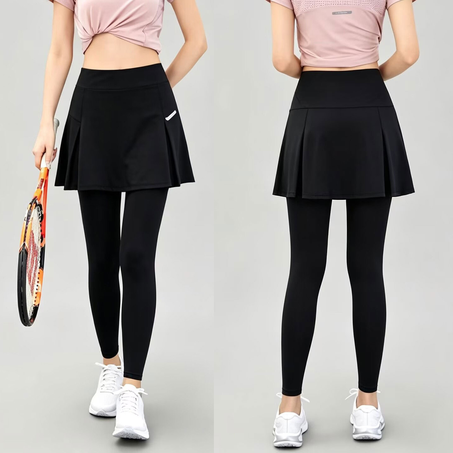 羽毛球服女2026新款秋季运动跑步瑜伽健身网球裙子半身裙裤长裤子
