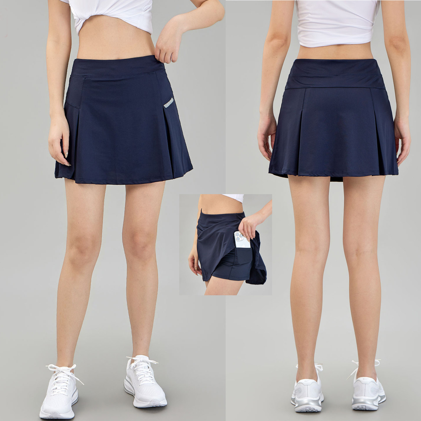 羽毛球服网球裙女白色运动半身短裙防走光瑜伽跑步健身速干裤裙夏