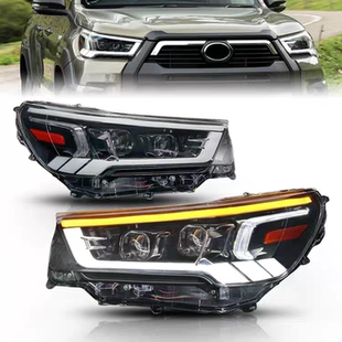 适用21 前大灯日行灯LED流光转向灯总成 22年海拉克斯REVO皮卡改装