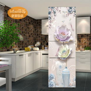 定制北欧简易冰箱贴自粘贴画定制创意翻新冰箱贴膜防水能裁剪r16