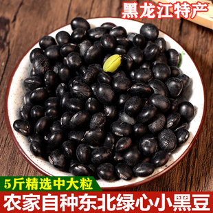 非转基因黑龙江农家自产小黑豆 东北绿心黑小豆打豆浆发豆芽5斤装