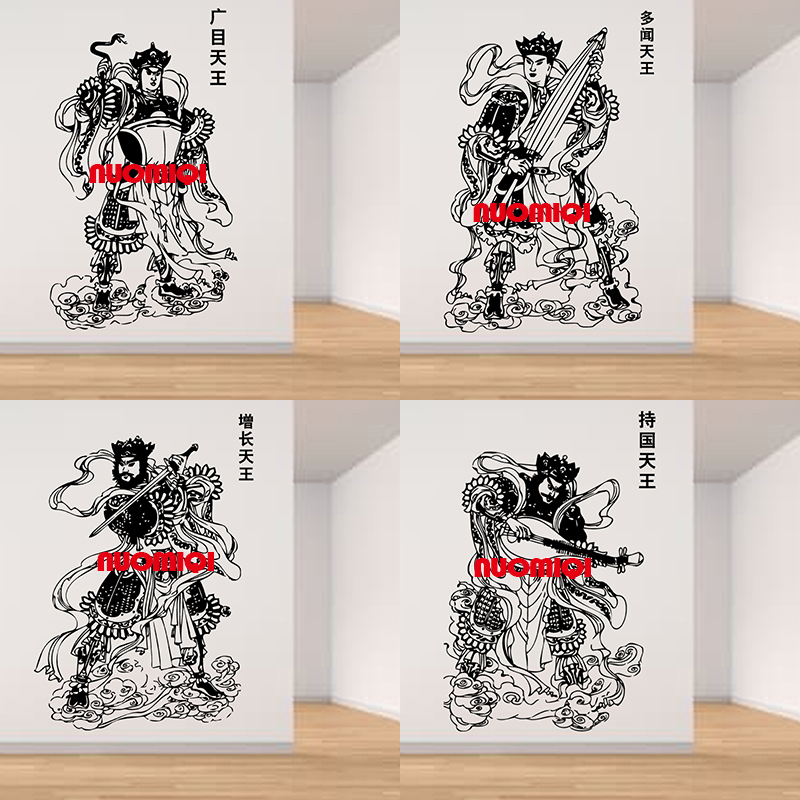 西游记四大天王寺庙户外墙贴画