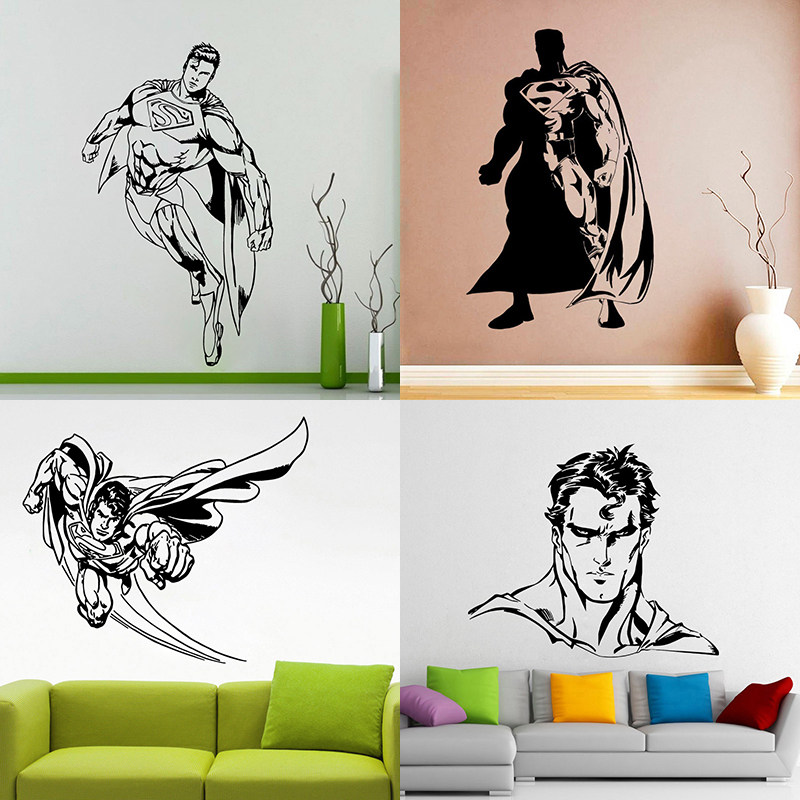 超人贴画超级英雄系列墙贴Superman美式经典漫画装饰背景墙贴纸
