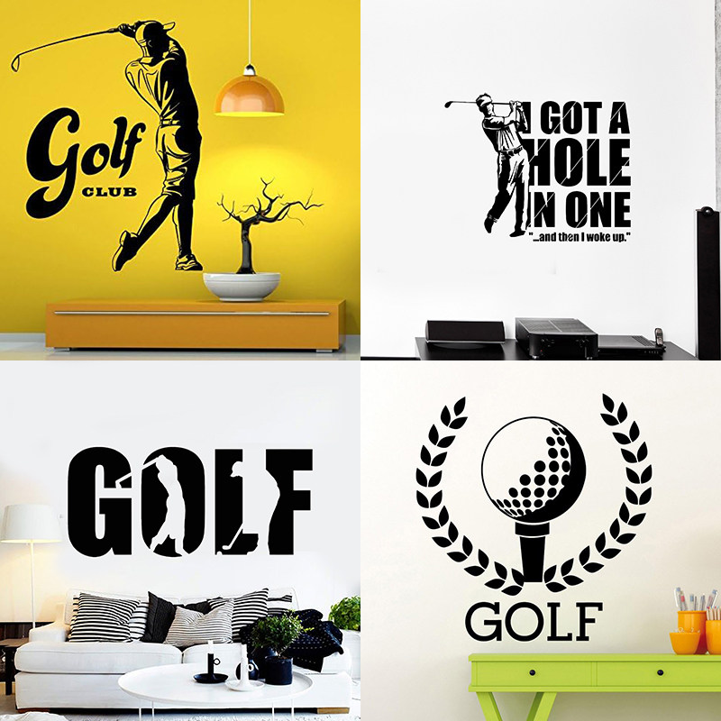 高尔夫俱乐部贴画golf CLUB贴纸球场墙贴装饰运动防水壁画可移除