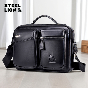 旅行邮差包大容量男包 单肩斜挎包潮流头层牛皮横版 真皮男士 时尚