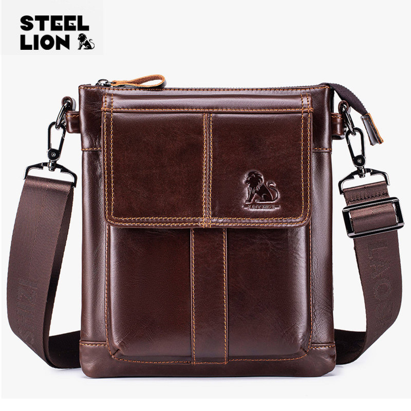新款头层牛皮男士单肩包真皮大容量斜挎包高级感商务旅行休闲背包