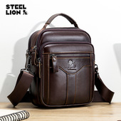 2026新款 真皮男士 单肩斜挎包头层牛皮休闲潮流欧美双层大容量背包