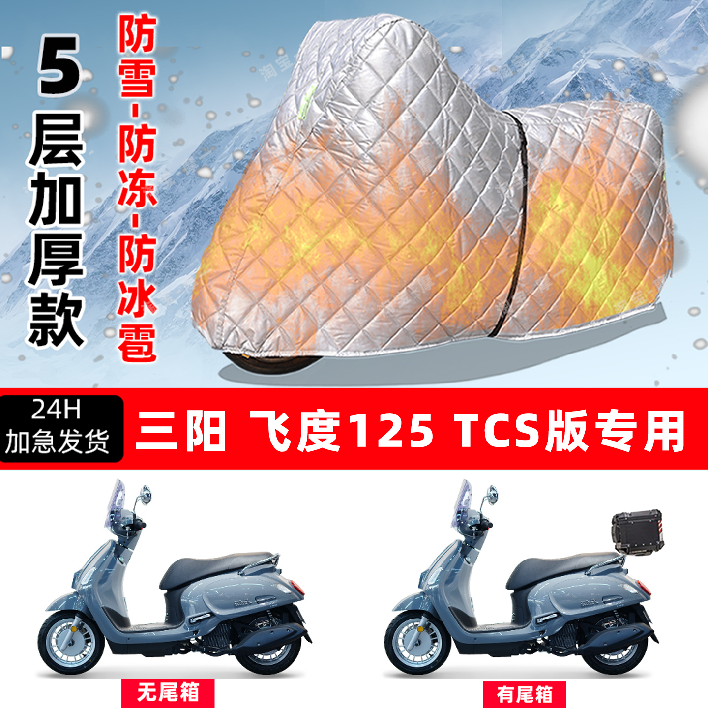 三阳飞度125TCS版专用摩托车车衣车罩防雪防冻防冰雹加厚防晒雨罩