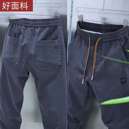 春秋厚款潮流男士休闲裤男宽松百搭束脚裤男韩版哈伦工装长裤子男