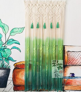 编织门帘隔断手工挂毯民宿门头挂帘棉线帘婚礼ins挂布样板间软装