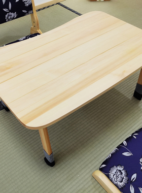 美卓和室榻榻米折叠桌日式小茶几桌家用简约松木床上实木矮桌包邮