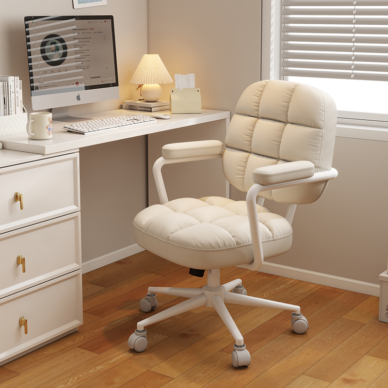 电脑椅轻奢家用办公椅舒适久坐卧室女生化妆椅书房书桌椅子靠背椅