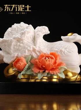 东方泥土《富贵聚财》陶瓷白菜客厅摆件乔迁新居公司新店开业礼品