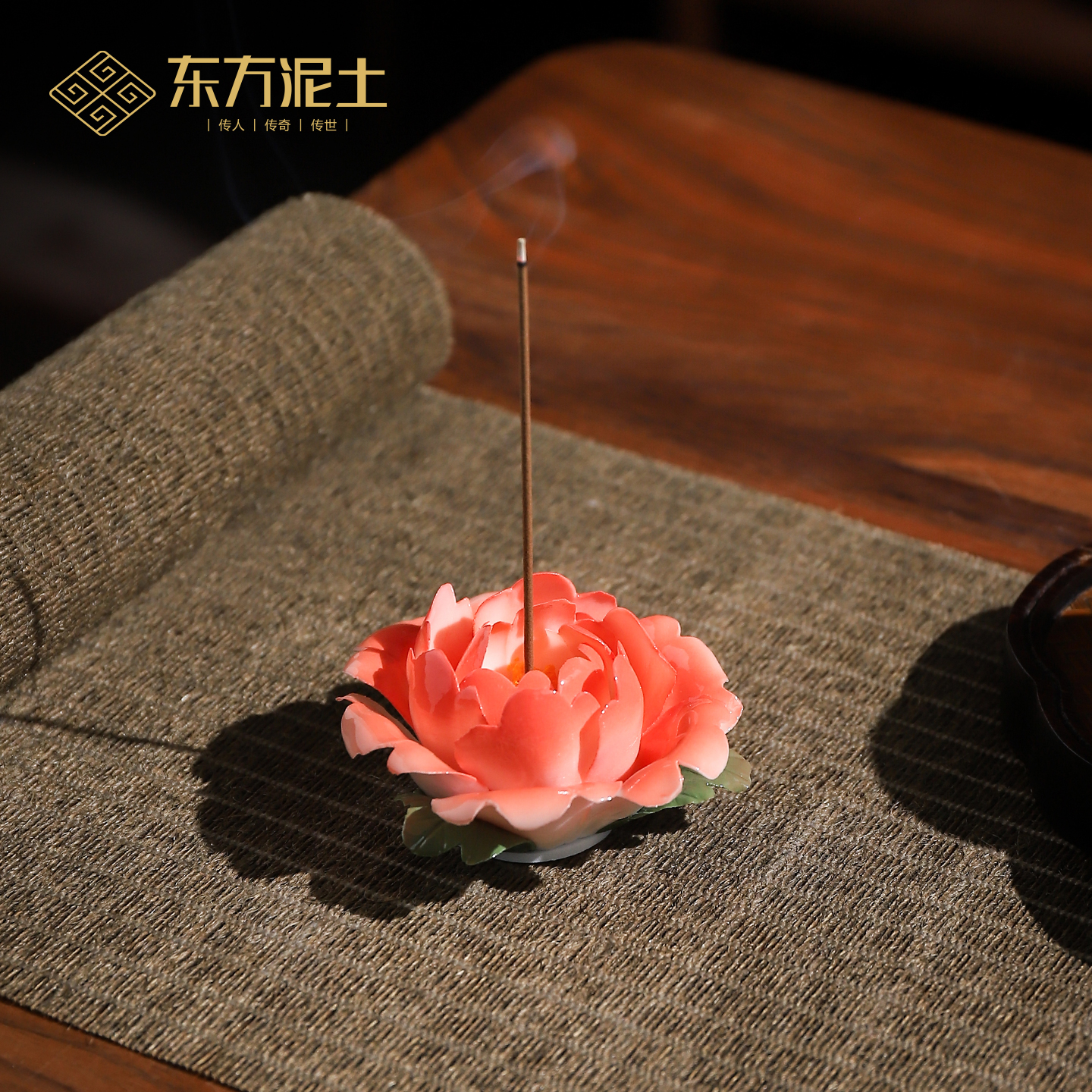 东方泥土陶瓷非遗手工牡丹花香插