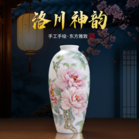 东方泥土十二花神系列手绘陶瓷花瓶摆件客厅书房博古架乔迁送礼