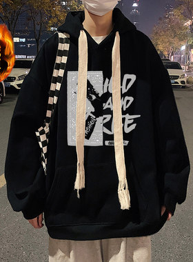 青少年男生卫衣不带帽男潮牌