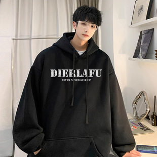 潮牌男生带帽卫衣连帽衫外套春秋季薄款青少年休闲秋装上衣服宽松