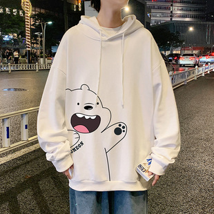 春秋季青少年男生连帽卫衣男潮流ins初中高中学生上衣服薄款帽衫