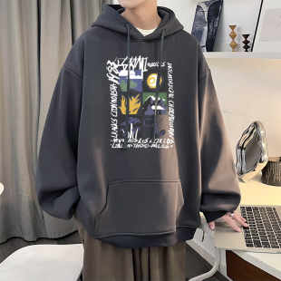 秋天男款青少年男生连帽卫衣外套男潮流初中学生带帽衫嘻哈春秋款