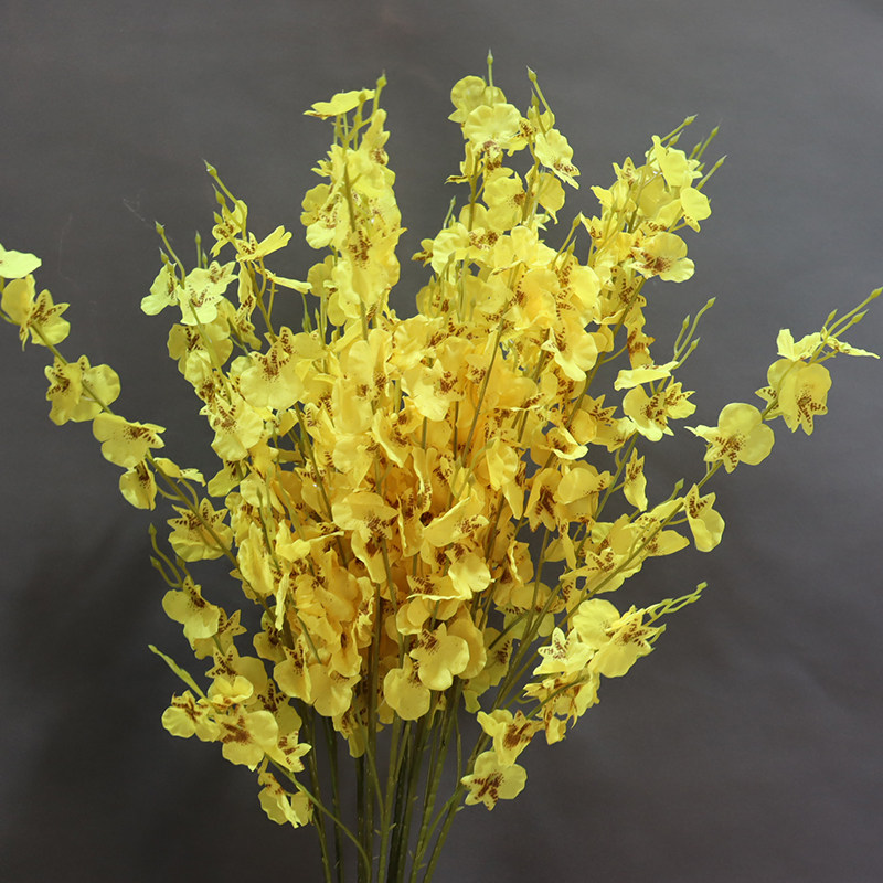 高枝跳舞兰仿真花婚庆绢花假花插花婚礼堂排花背景花装饰花艺花材