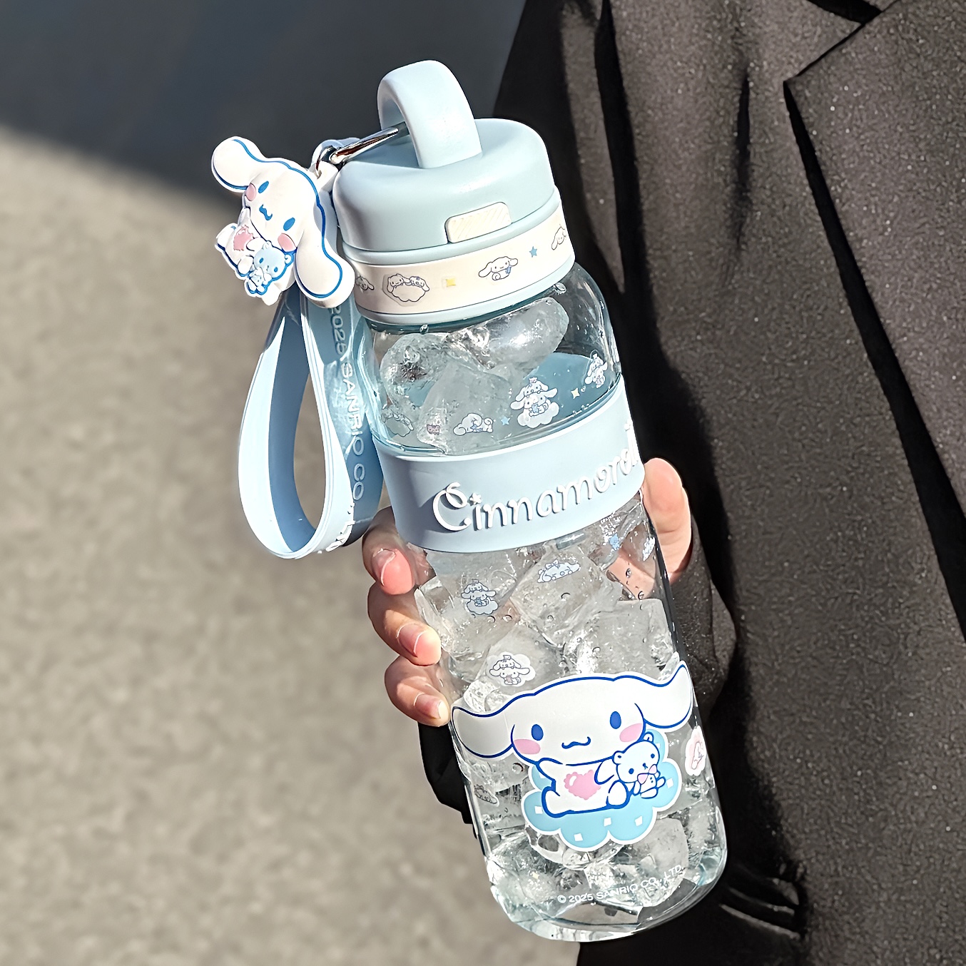 可爱玉桂狗耐高温塑料水杯蓝色