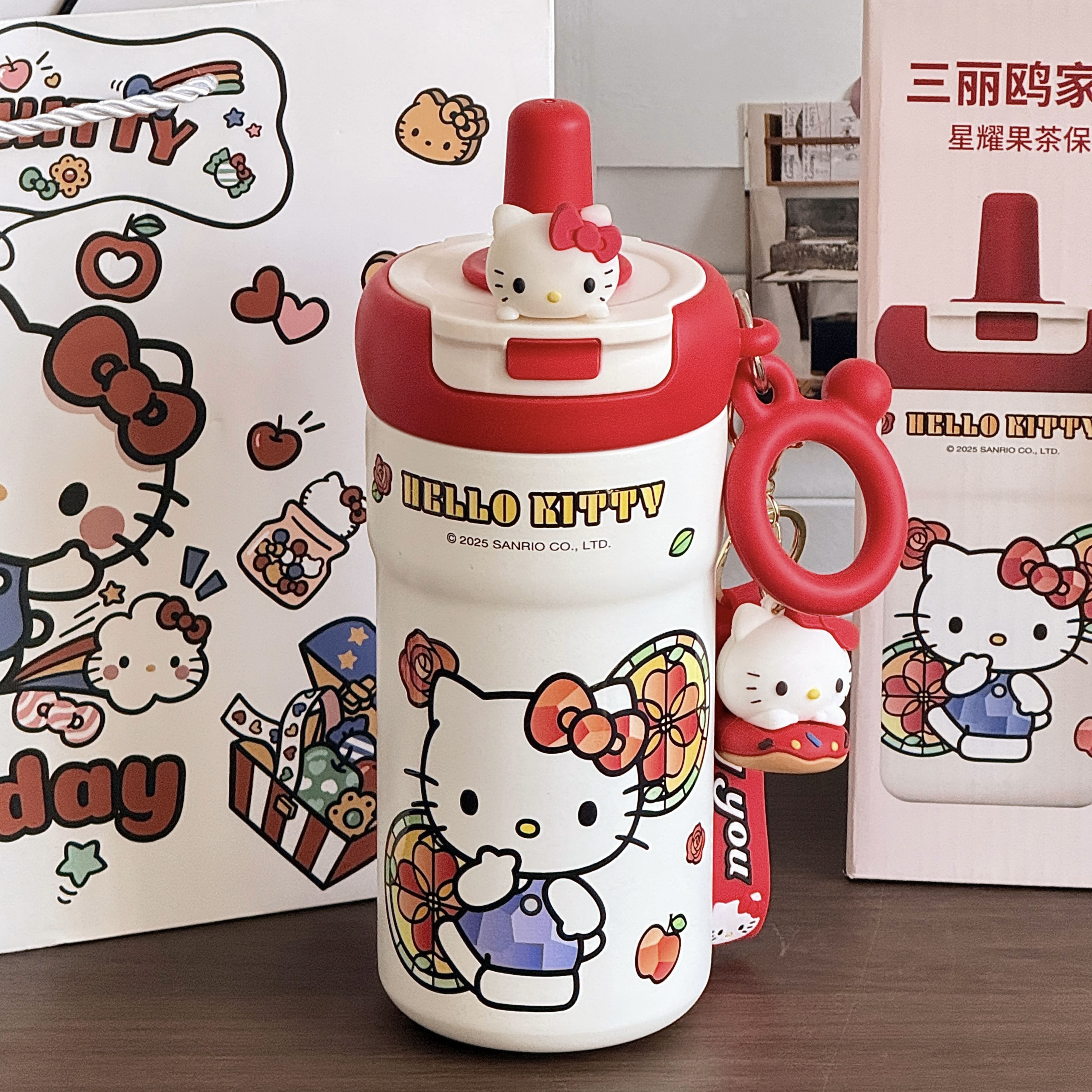 学生可爱便携吸管保温杯大容量