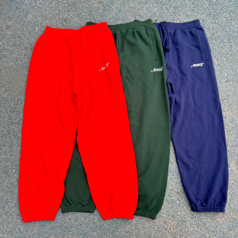 原D新款美式街头潮牌AWKNY纯棉水洗加绒宽松休闲复古卫裤运动裤