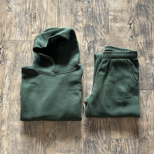 卫裤 原D新款 美式 街头复古滑板潮牌MOPQ刺绣加绒宽松休闲帽衫 套装