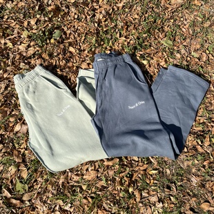 长裤 街头潮牌MOPQ纯棉水洗加绒厚实复古宽松滑板卫裤 美式 原D新款