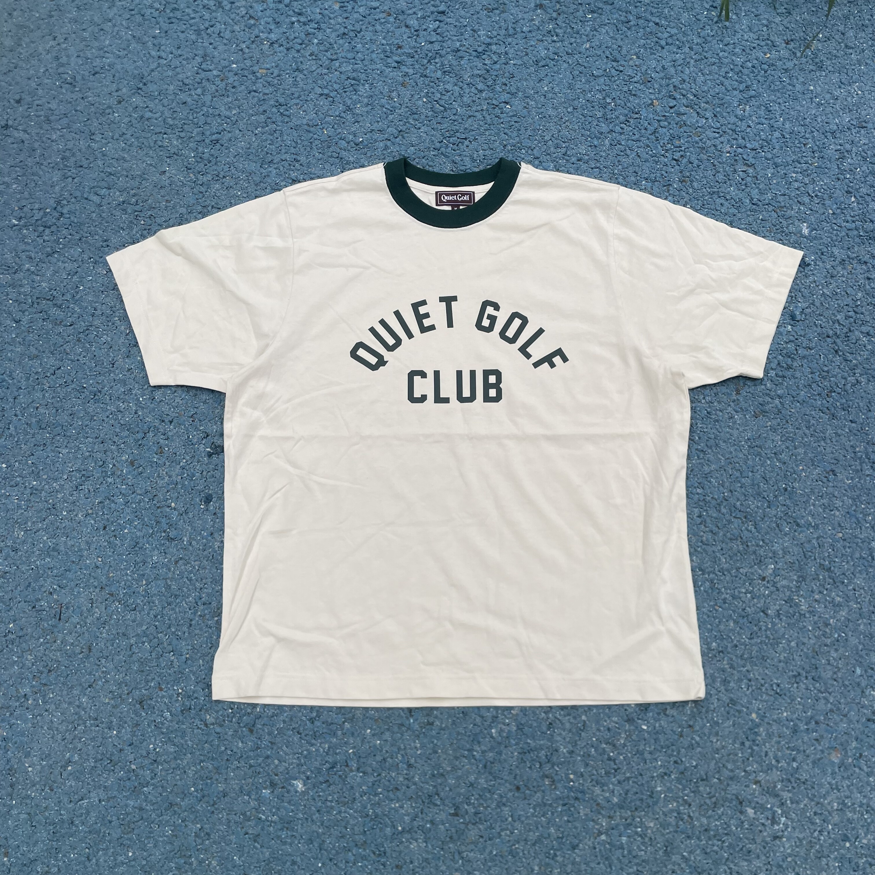 原D男新款美式街头潮牌QG纯棉水洗复古高尔夫印花宽松滑板短袖T恤