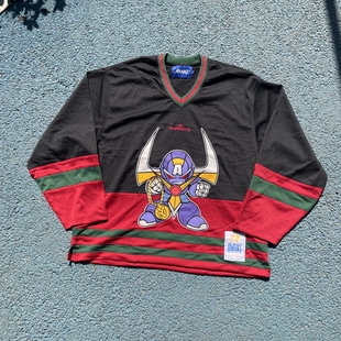 原D男新款美式街头潮牌AWKNY涤纶网眼复古刺绣宽松滑板七分袖球衣