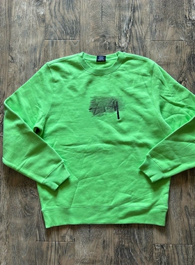 原D清货处理美式街头滑板潮牌STU加绒水洗宽松休闲圆领套头卫衣