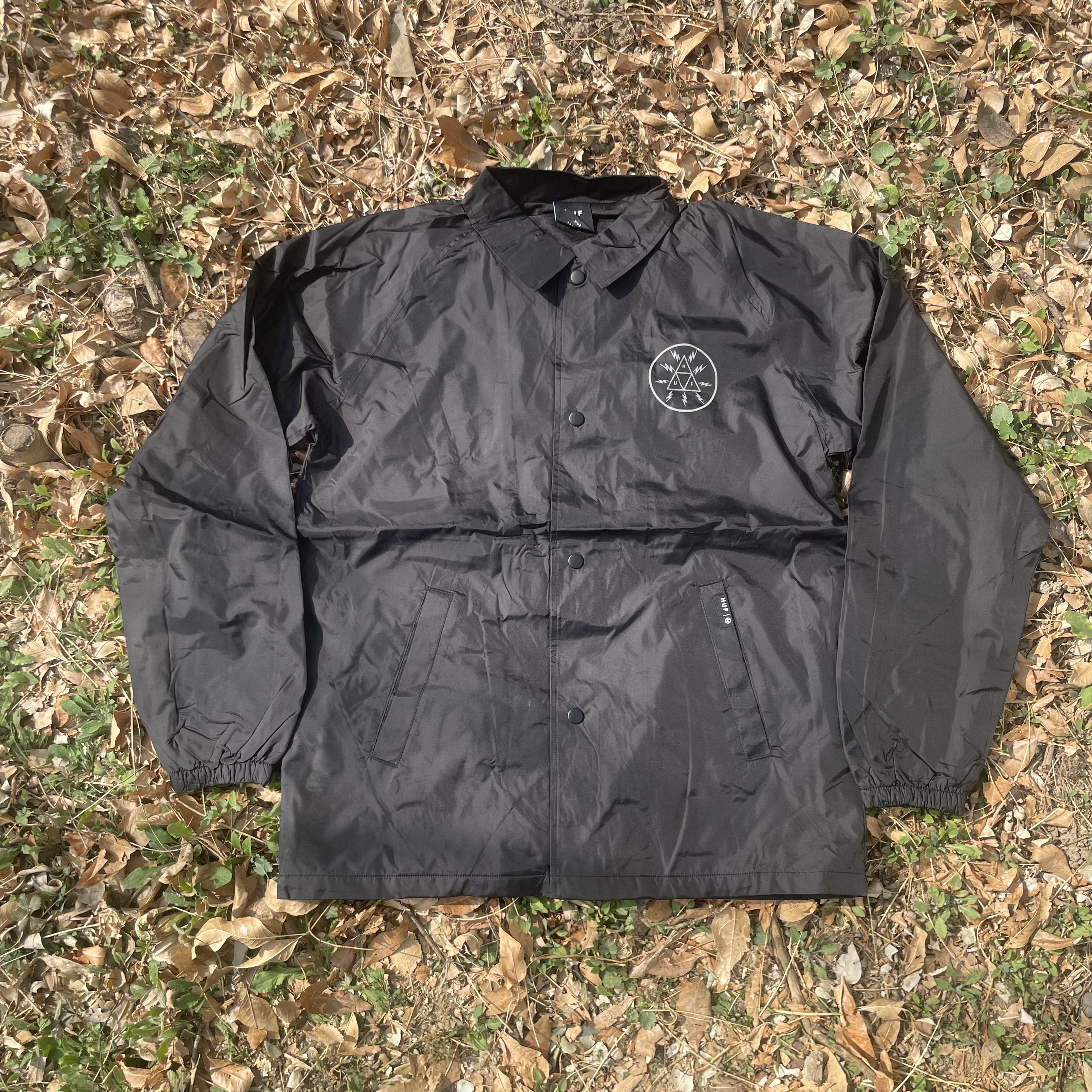 原D新款美式滑板街头潮牌HF防风防水宽松教练夹克外套有内衬