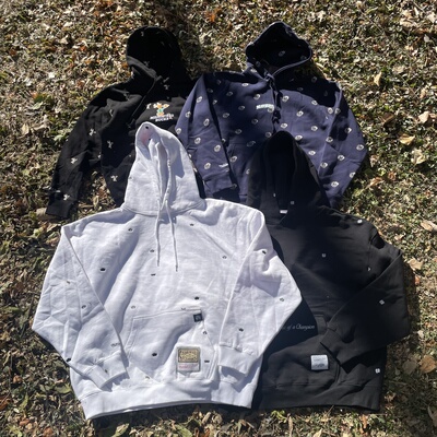 原D新款美式街头潮牌MN满印水洗复古宽松滑板男女卫衣刺绣套头