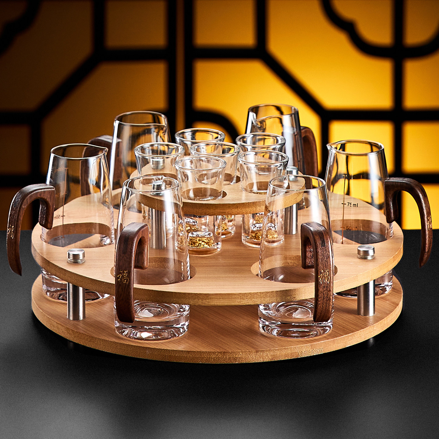 中式创意家用白酒杯套装分酒器设计感小号一口杯酒盅酒具收纳套装,餐饮具,白酒杯,淘宝优惠券,粉丝福利购,淘宝优惠卷