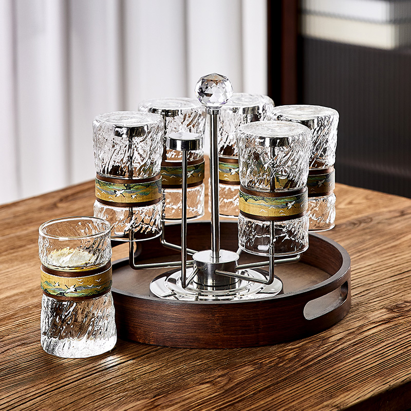 浮雕玻璃水杯套装家用待客厅耐高温茶具高颜值喝咖啡啤酒泡茶杯子