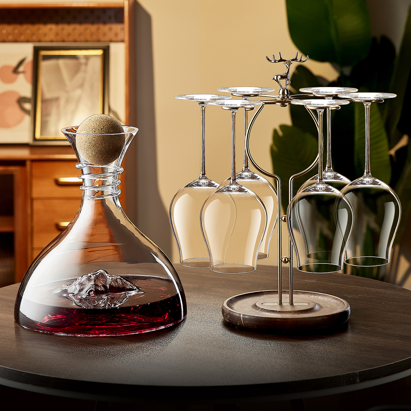 高颜值轻奢高档水晶玻璃红酒杯套装醒酒器勃艮第酒具高脚杯子家用