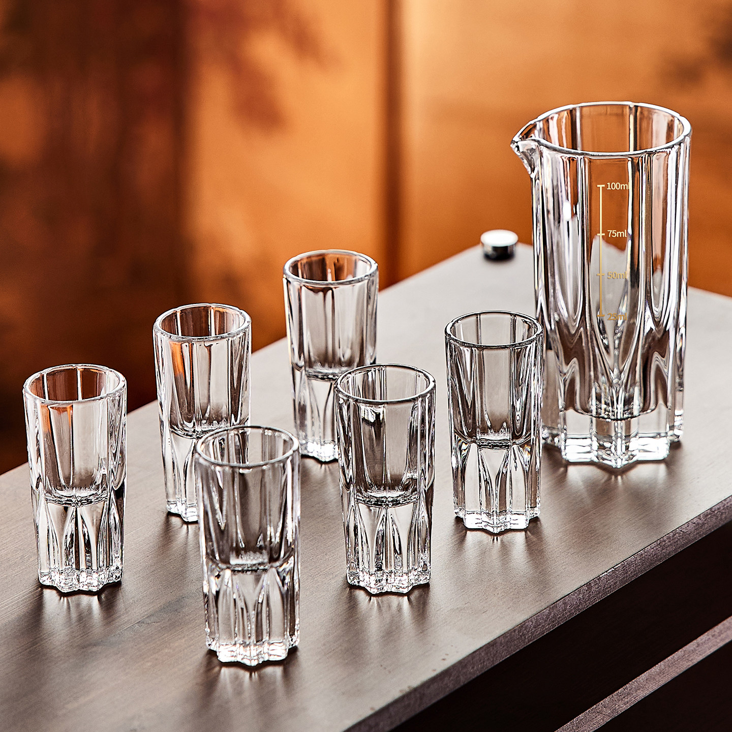 轻奢高档水晶玻璃白酒杯家用一口杯烈酒子弹杯酒盅分酒器酒具套装,餐饮具,白酒杯,淘宝优惠券,粉丝福利购,淘宝优惠卷